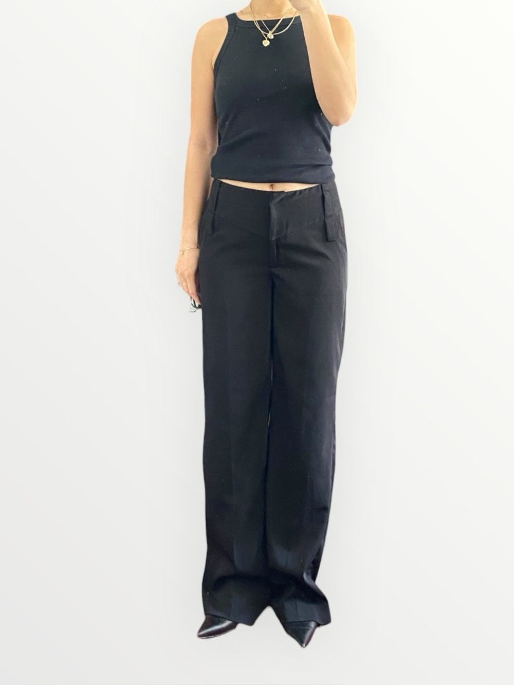 Kensie Girl Black High Waisted Wide Leg Pants Size 5
